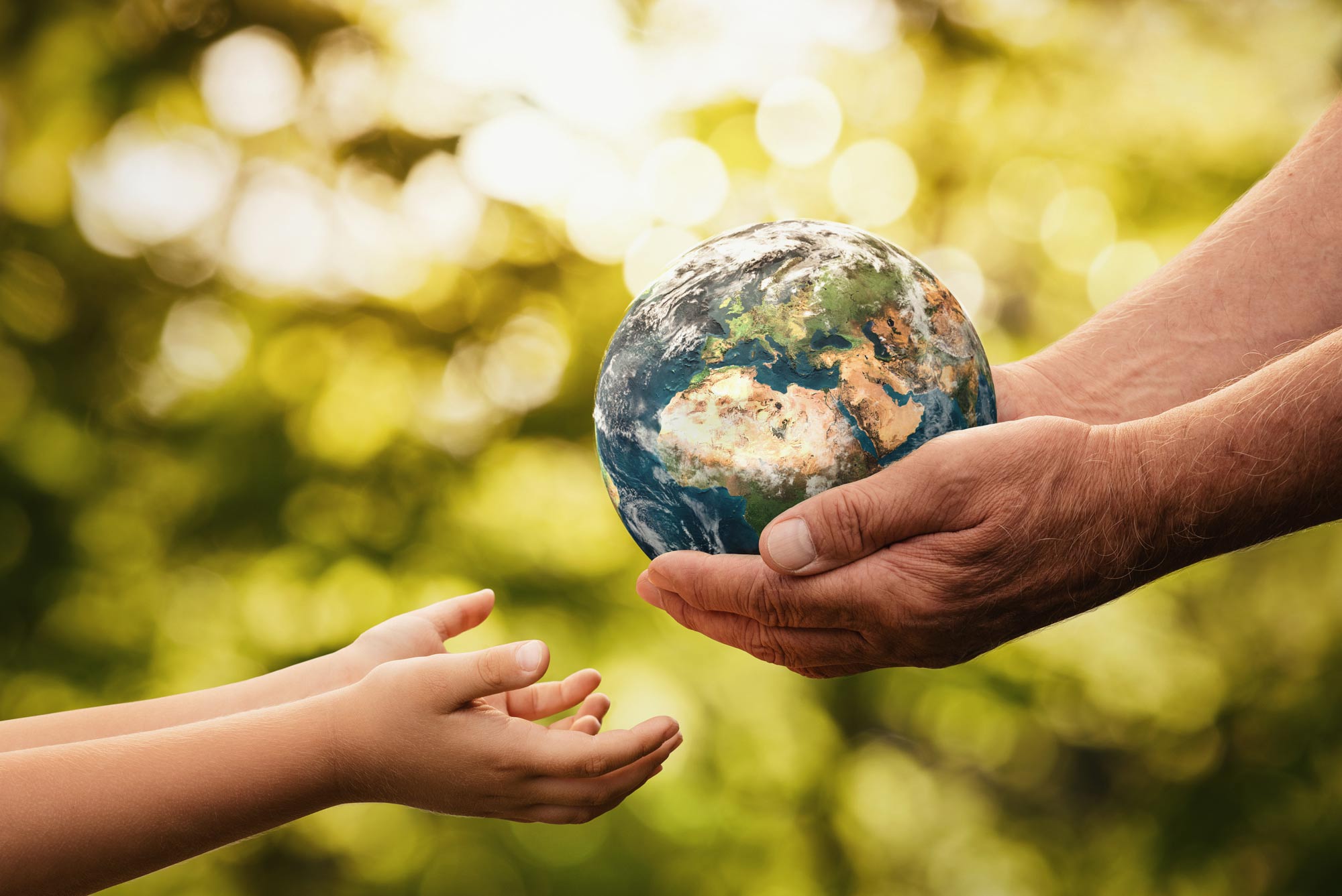 Globe in hands