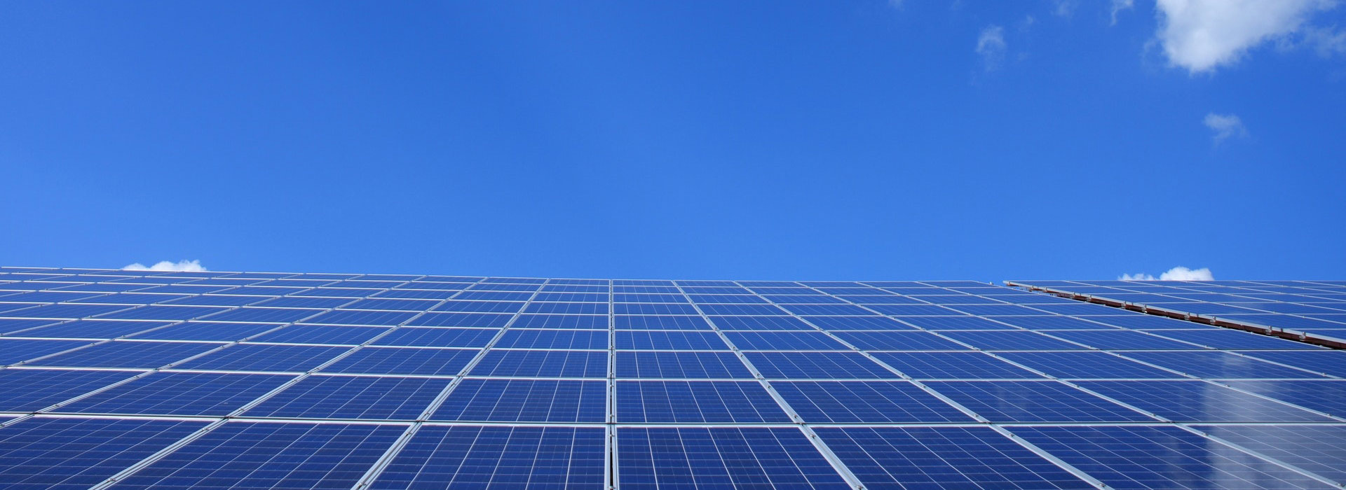 solar panels and blue sky